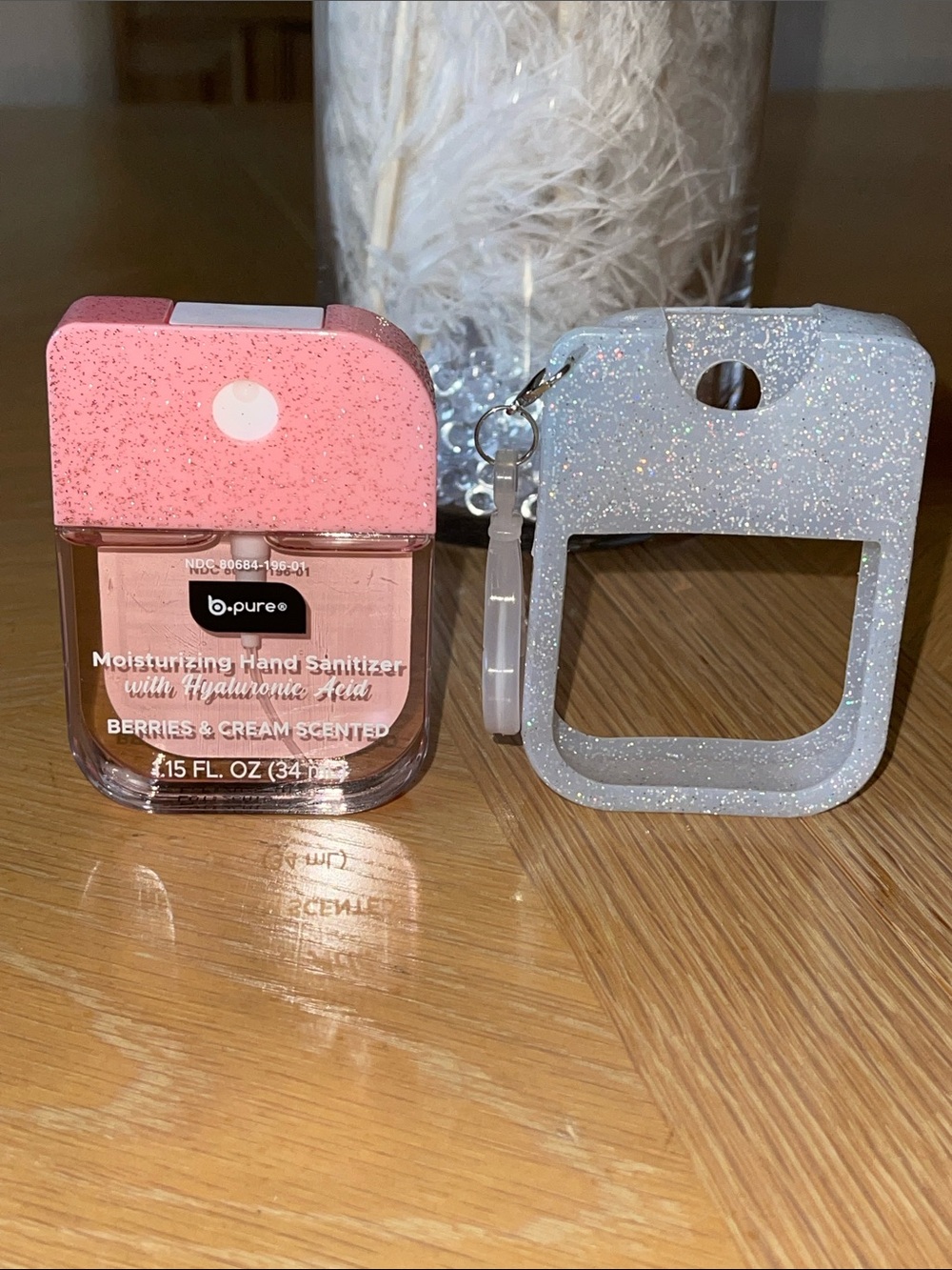 Berries & Cream Moisturizing Hand Sanitizer with Glitter Case NWT